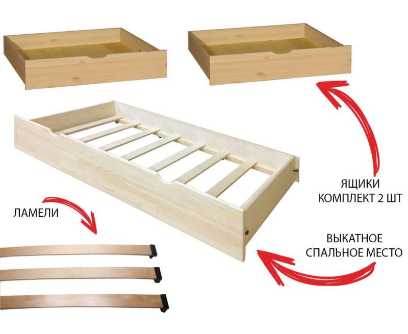 картинка Двухъярусная кровать-домик Калипсо (массив) от магазина makosa.ru