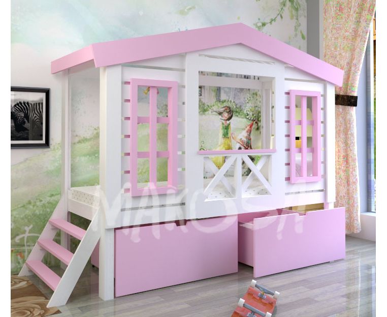 картинка Детская кровать-домик Адлер от магазина makosa.ru