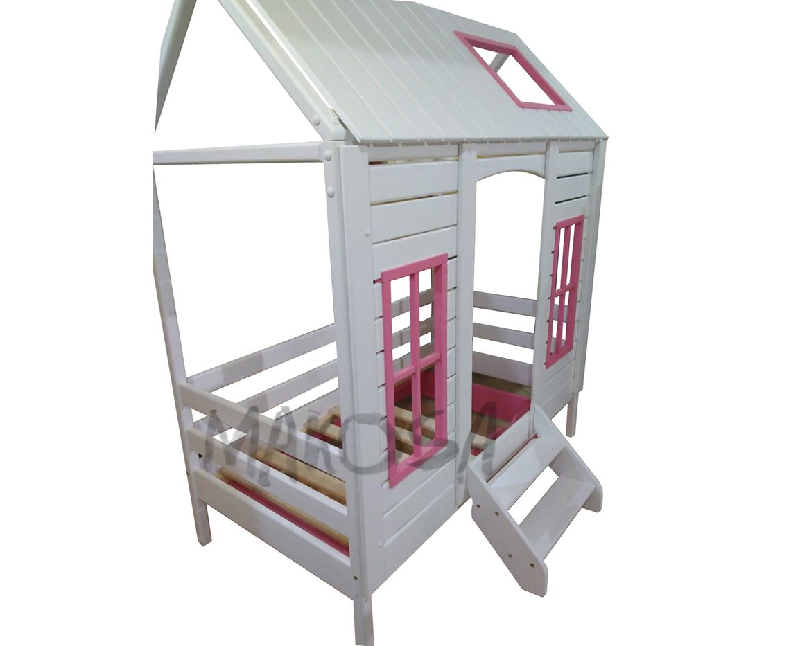картинка Детская кровать-домик из массива Марципан от магазина makosa.ru