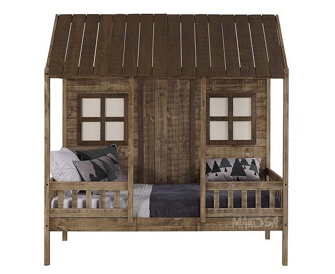 картинка Детская кровать-домик из массива Ранчо от магазина makosa.ru